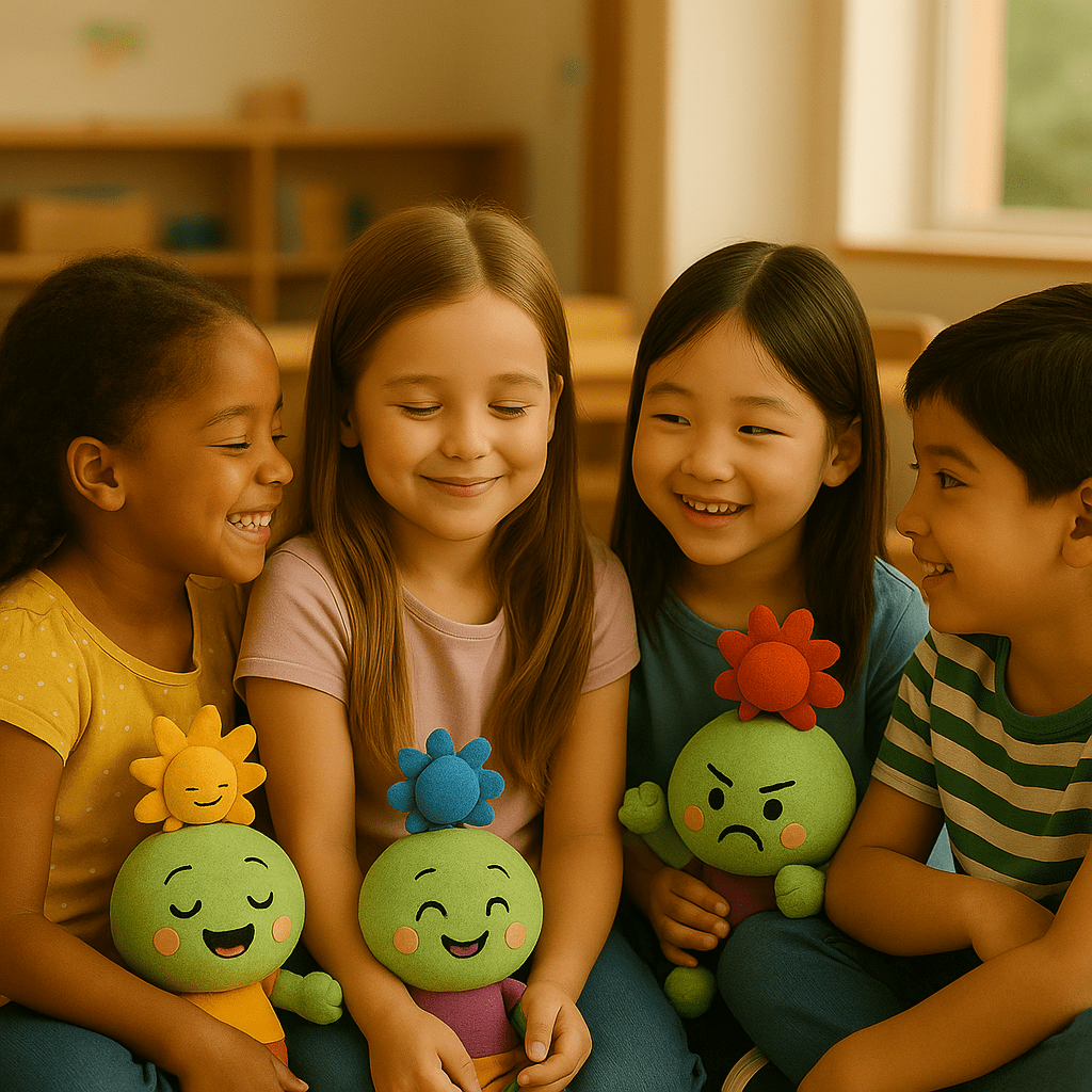 Lumo enseñando educación emocional infantil en actividades extraescolares para niños